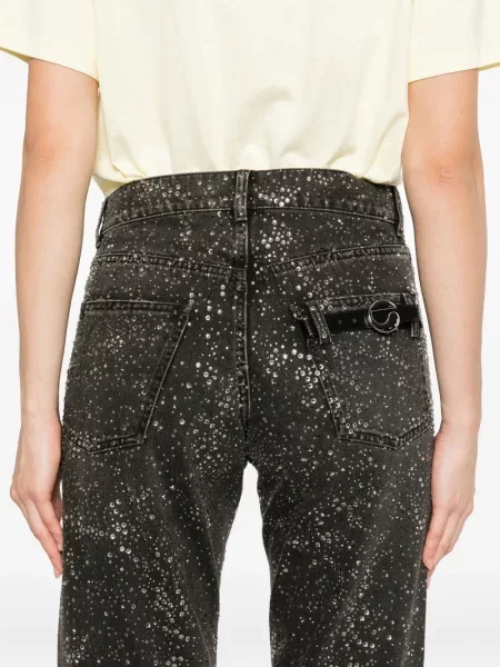 Blugi boyfriend Coperni de cristal negru