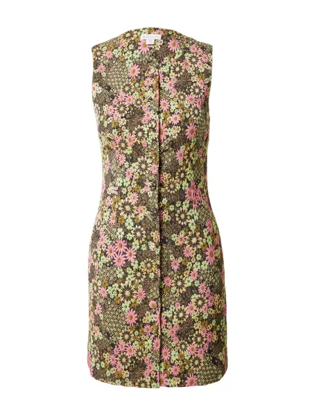 Warehouse Rochie galben deschis / verde deschis / roz negru