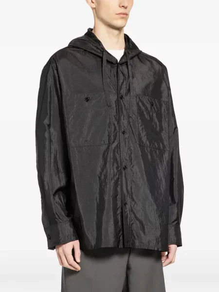 Geacă Jil Sander cu glugă negru