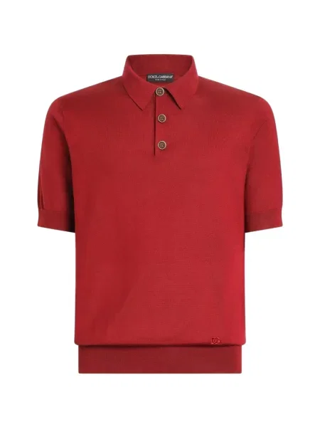 Tricou polo Dolce & Gabbana de mătase negru