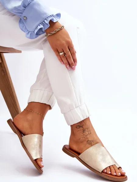 Usnjene japonke Pe1 zlata