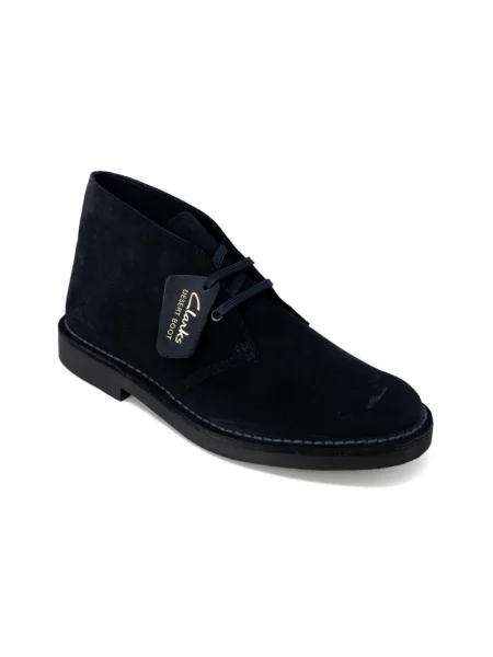 Trzewiki Clarks skórzane eleganckie niebieskie