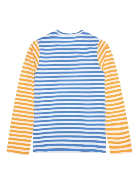 Tricou Comme Des Garcons Play cu dungi lung albastru