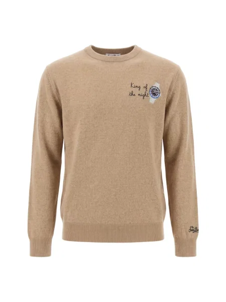 Sweter Mc2 Saint Barth wełniany brązowy