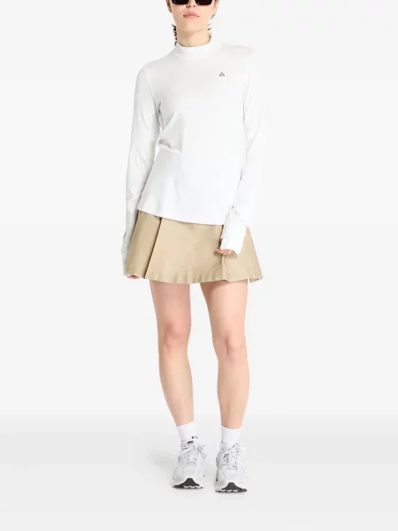Top sport Nike din fleece plisat fără mâneci alb