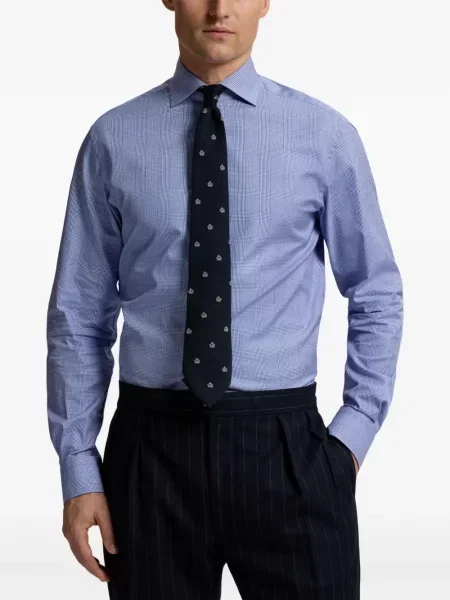 Kostkovaná dlouhá košile Ralph Lauren Purple Label modrá