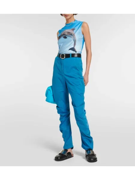 Magas derekú viseltes hatású nadrág Jw Anderson kék
