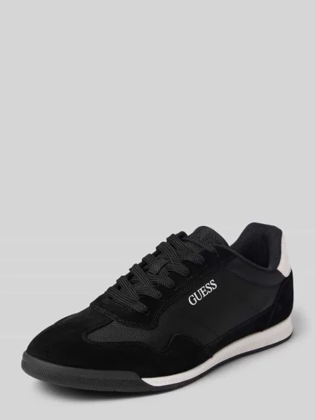 Sneakersy z mieszanki skóry i tkaniny model DREAN' Guess czarne
