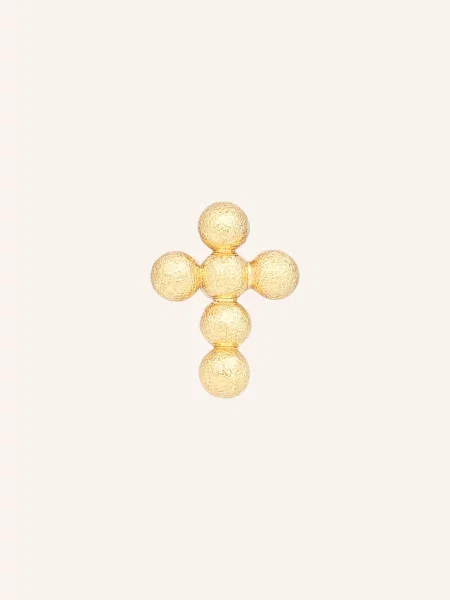 Lulu Copenhagen Náušnice Bouquet Cross Earring zlatá