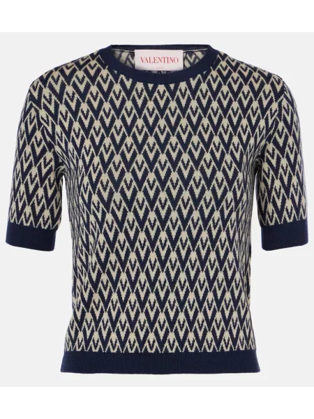 Volneni pulover Valentino modra