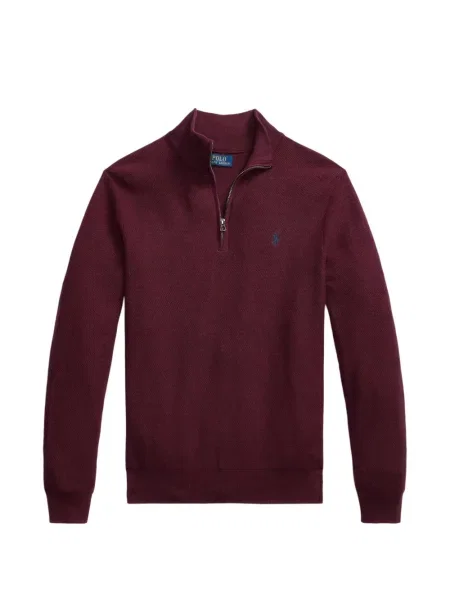 Tricou polo Polo Ralph Lauren cu glugă cu blană cu broderie roșu