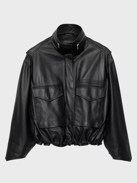 Кожаная куртка Allsaints черная