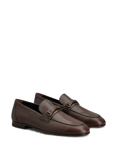 Pantofi loafer Tod's din piele cu bretele maro