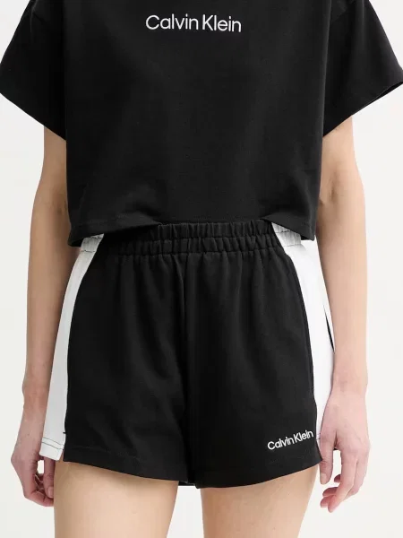 Calvin Klein sportske kratke hlače ženske od pamuka crna