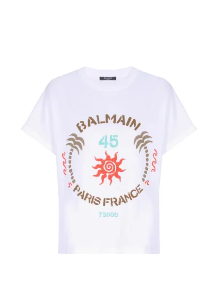 Tricou Balmain cu imagine alb