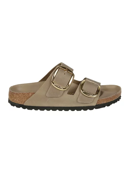 Klapki Birkenstock na sprzączkę brązowe