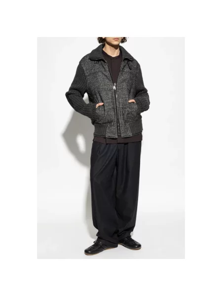 Sweter Dolce And Gabbana wełniany w pepitkę szary
