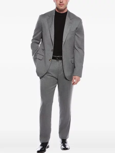Sacou Brunello Cucinelli de lână cu model herringbone gri
