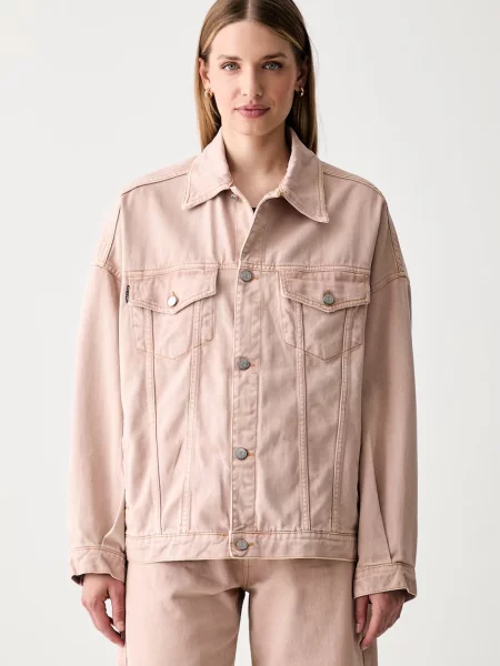 Haveone jachetă pentru femei din denim roz
