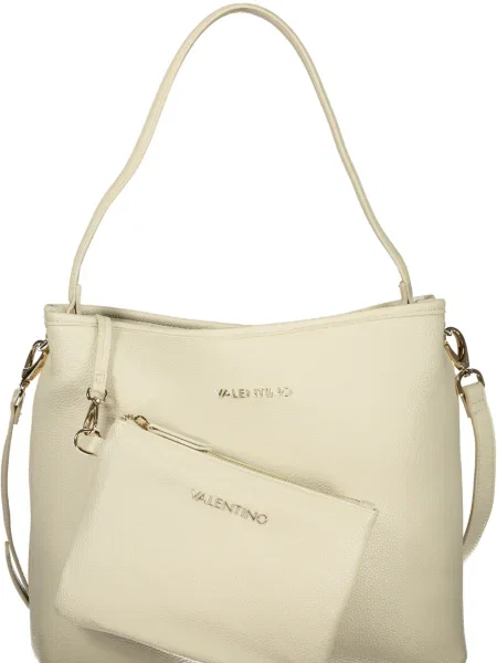 Lniana torebka Valentino beżowa