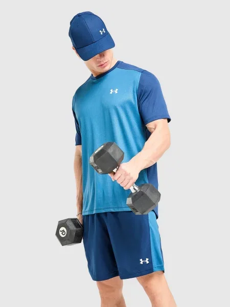 Under Armour T-Shirt Tech Emboss Blocked Ss niebieska