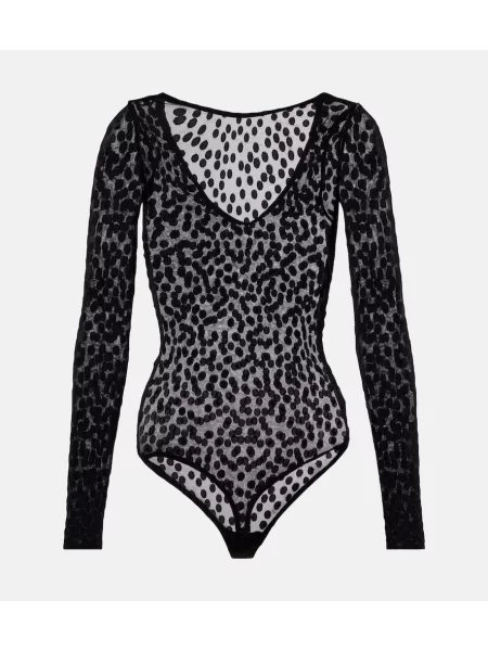 Top Wolford w grochy czarny