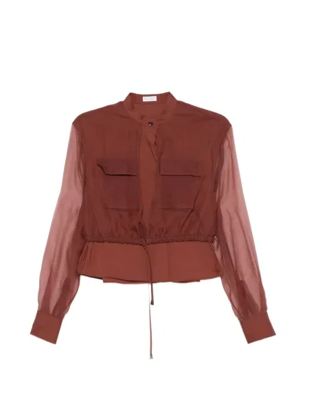 Sznurek ściągający bluzka Brunello Cucinelli brązowa