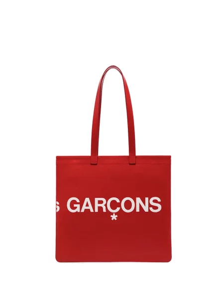 Kabelka Comme Des Garçons Wallet s potiskem červená