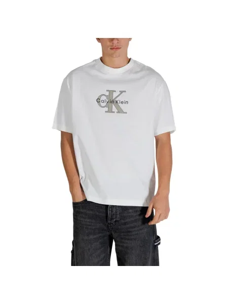 Tricou Calvin Klein Jeans alb