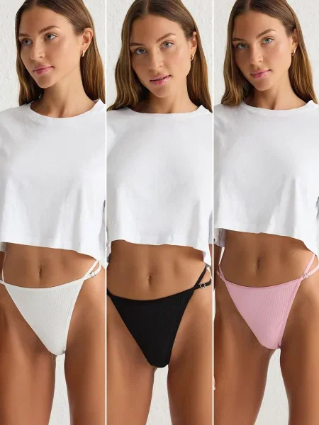 Trendyol Tangice roza / črna bela