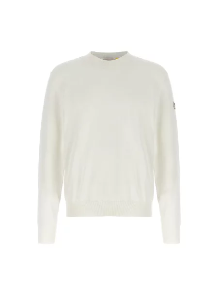 Sweter Moncler z dekoltem w kształcie litery U biały
