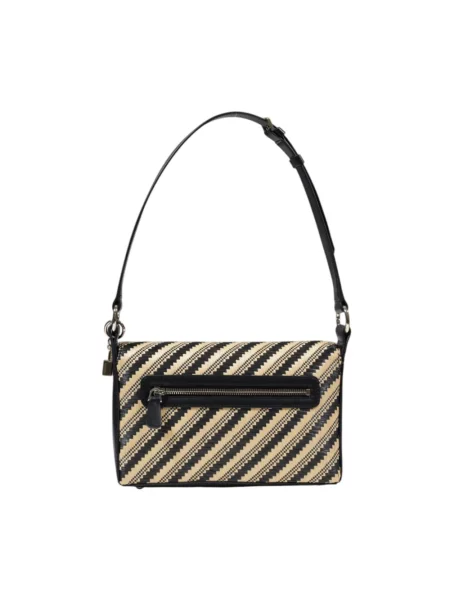 Lniana torebka Guess czarna