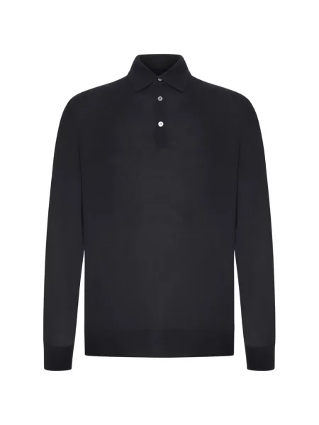 Lung tricou polo Zegna negru