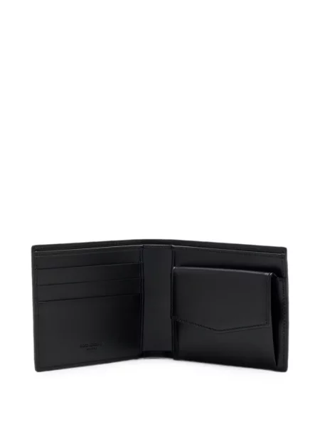 Kožená peněženka Dolce & Gabbana s autogramem černá