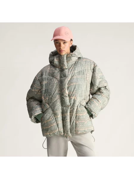 Adidas by Stella McCartney kurtka zielony zimowa szara