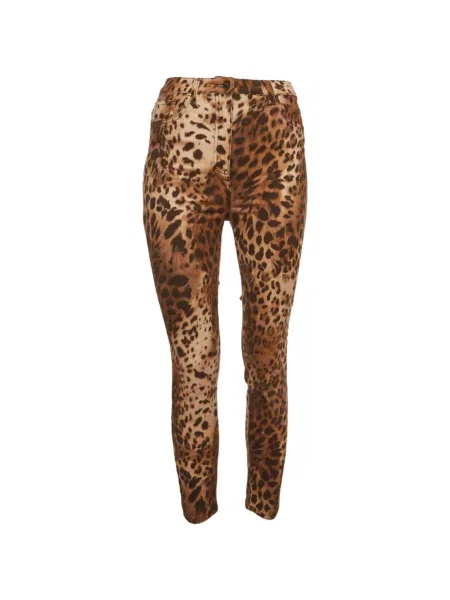 Blugi Elisabetta Franchi cu imagine cu model leopard maro