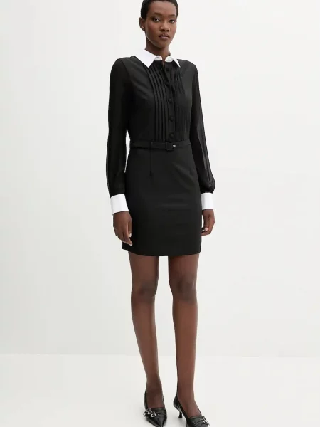 Сукня з додаванням вовни Blugirl Blumarine mini розкльошена чорний