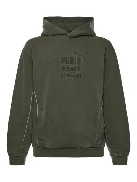 Hanorac cu glugă Puma cu broderie verde