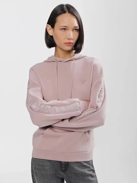 Худі GUESS Brenda віскоза/поліамід рожевий