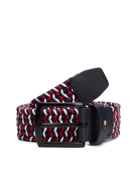 Tommy Hilfiger Pasek Denton Elastic Kolorowy czerwony