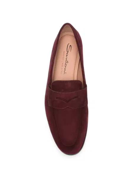 Loafers Santoni σουέντ κόκκινο
