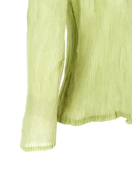 Cămașă Issey Miyake din șifon verde