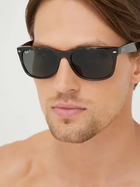 Okulary przeciwsłoneczne Ray-Ban New Wayfarer Classic tortoise/green polarized brązowe