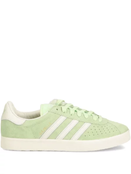 Pruhované oblekové kalhoty Adidas s výšivkou bílé