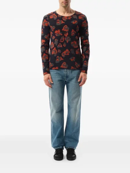 Pulover Lanvin cu model leopard din jacard albastru