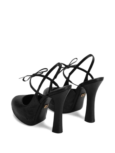 Pantofi cu toc Dolce & Gabbana cu funde negru