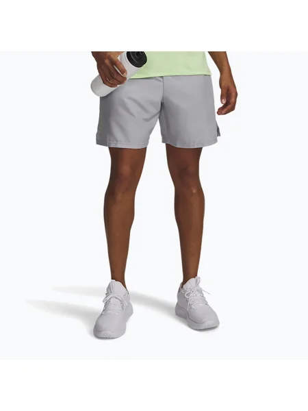 Шорти для тренувань Under Armour Woven Wordmark mod gray/lumos lime