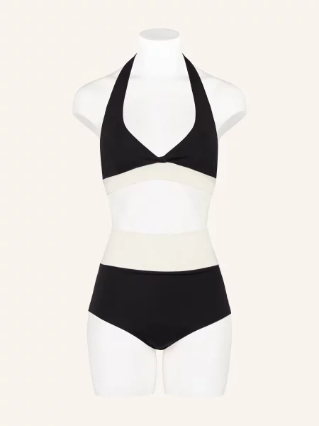 Mymarini High Waist Bikinové Kalhotky Surfshorts V Oboustranném Provedení S Uv Ochranou černá/ tmavě šedá/ krémová černé