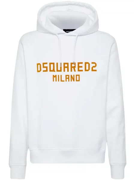 Hanorac cu glugă Dsquared2 cu imagine alb