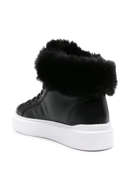 Sneakerși Guess cu blană negru